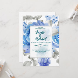 Einladung von Deep Blue Floral Wedding