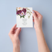 Einladung von Deep Velvet Floral Wedding Flyer (Gruppe)