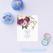 Einladung von Deep Velvet Floral Wedding Flyer (Einzeln)