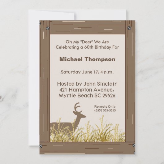 Einladung von Deer Hunter Birthday (Vorderseite)