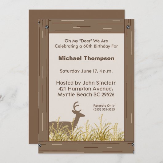 Einladung von Deer Hunter Birthday (Vorne/Hinten)