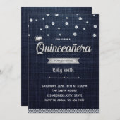 Einladung von Denim und Diamant Quinceñera (Vorne/Hinten)