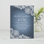 Einladung von Denim und Lace Polterabend (Stehend Vorderseite)