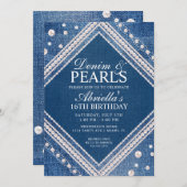 Einladung von Denim und Pearls (Vorne/Hinten)