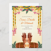 Einladung von Dholki und Mehendi (Vorne/Hinten)