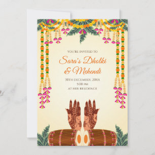 Einladung von Dholki und Mehendi