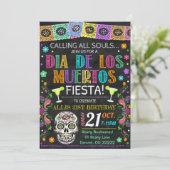 Einladung von Dia de Los Muertos Fiesta (Stehend Vorderseite)