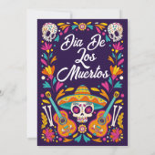 Einladung von Dia De Los Muertos Skull (Rückseite)