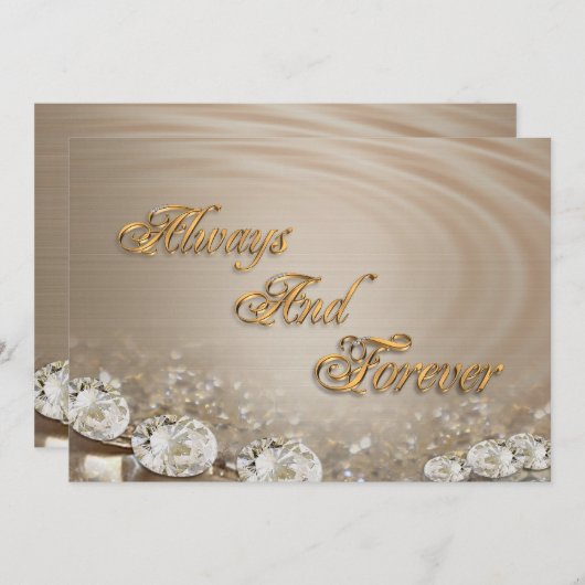 Einladung von Diamanten auf Satin individuell anpa (Vorne/Hinten)