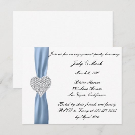 Einladung von Diamond Heart Blue (Vorne/Hinten)