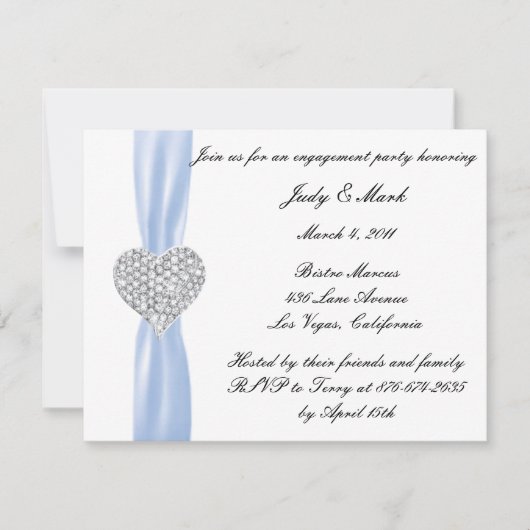 Einladung von Diamond Heart Blue (Vorderseite)