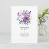 Einladung von Digital Lavender Floral Wedding (Stehend Vorderseite)