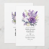 Einladung von Digital Lavender Floral Wedding (Vorne/Hinten)