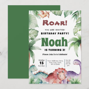 Einladung von Dino Birthday
