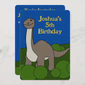 Einladung von Dino Birthday (Vorne/Hinten)