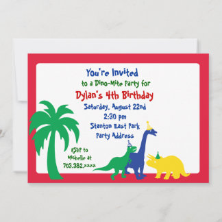 Einladung von Dino-Mite zum Geburtstag