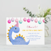 Einladung von Dino Party Kindergeburtstag (Stehend Vorderseite)