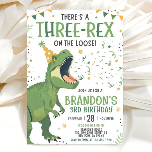 Einladung von Dinosaurier zum Geburtstag, Bearbeit