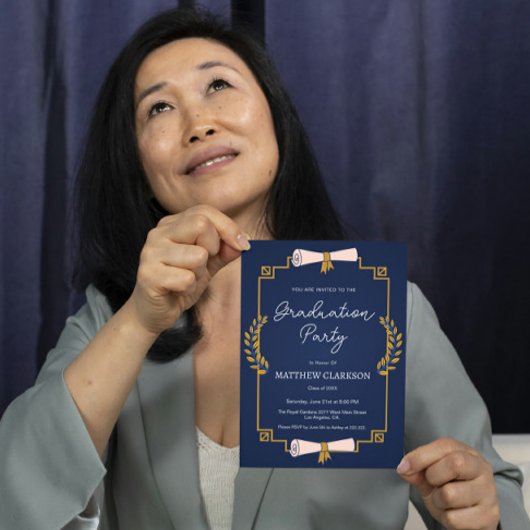 Einladung von Diploma und Laurel Abschluss