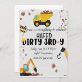 Einladung von Dirty 3.-Y Dritter Geburtstag (Vorne/Hinten)