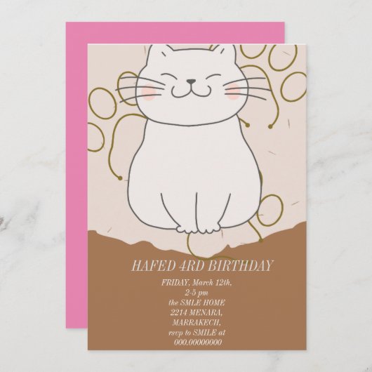 Einladung von Dirty 3.-Y Dritter Geburtstag (Vorne/Hinten)