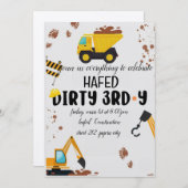 Einladung von Dirty 3.-Y Dritter Geburtstag (Vorne/Hinten)