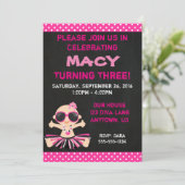 Einladung von Diva Baby zum Geburtstag (Stehend Vorderseite)