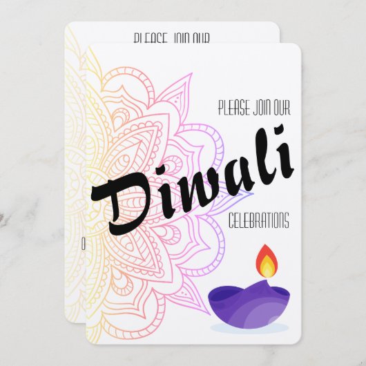 Einladung von Diwali (Vorne/Hinten)