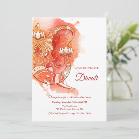Einladung von Diwali (Stehend Vorderseite)