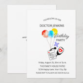 Einladung von Doktor Birthday Party (Vorne/Hinten)