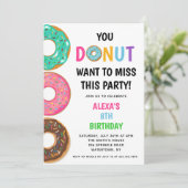 Einladung von Donut Birthday (Stehend Vorderseite)