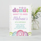 Einladung von Donut Birthday (Stehend Vorderseite)