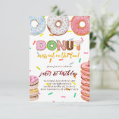 Einladung von Donut Birthday (Stehend Vorderseite)
