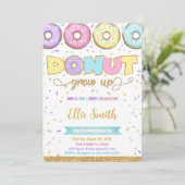 Einladung von Donut Birthday (Stehend Vorderseite)