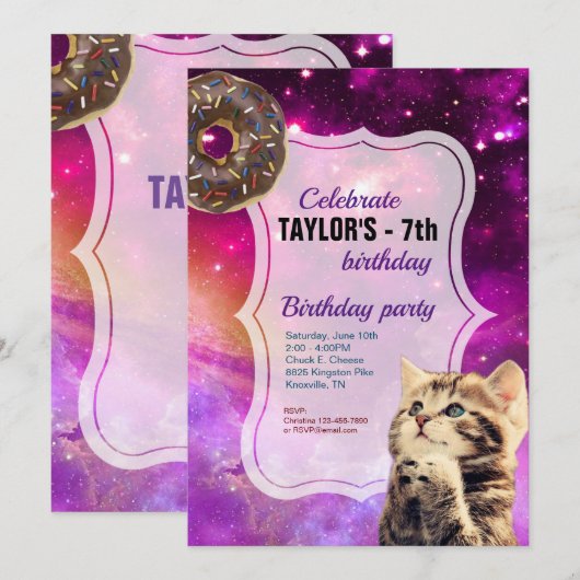 Einladung von Donut Cat Galaxy (Vorne/Hinten)