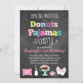 Einladung von Donuts und Pajamas Chalkboard Style (Vorderseite)