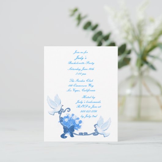 Einladung von Dove Custom Junggeselinnen-Abschied (Stehend Vorderseite)