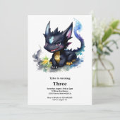 Einladung von Dragon Birthday (Stehend Vorderseite)