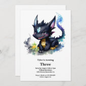 Einladung von Dragon Birthday (Vorne/Hinten)