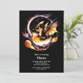 Einladung von Dragon Birthday (Stehend Vorderseite)