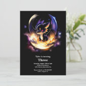 Einladung von Dragon Birthday (Stehend Vorderseite)