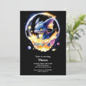 Einladung von Dragon Birthday (Stehend Vorderseite)