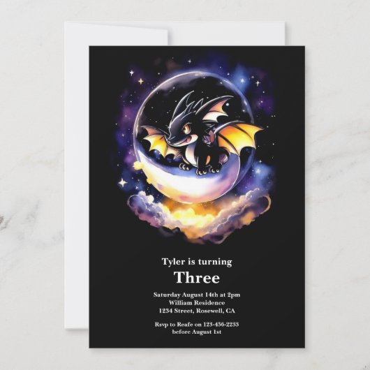 Einladung von Dragon Birthday (Vorderseite)