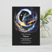 Einladung von Dragon Birthday (Stehend Vorderseite)