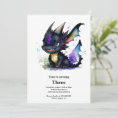 Einladung von Dragon Birthday (Stehend Vorderseite)