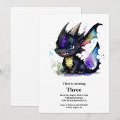 Einladung von Dragon Birthday (Vorne/Hinten)