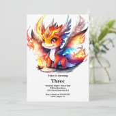 Einladung von Dragon Birthday (Stehend Vorderseite)