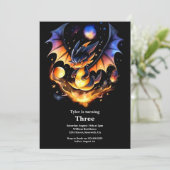 Einladung von Dragon Birthday (Stehend Vorderseite)