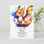 Einladung von Dragon Birthday (Stehend Vorderseite)