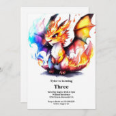 Einladung von Dragon Birthday (Vorne/Hinten)